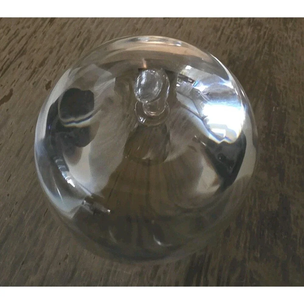 APPLE Ultra Clear Glass PAPERWEIGHT Smooth Pontil Heavyweight Gift